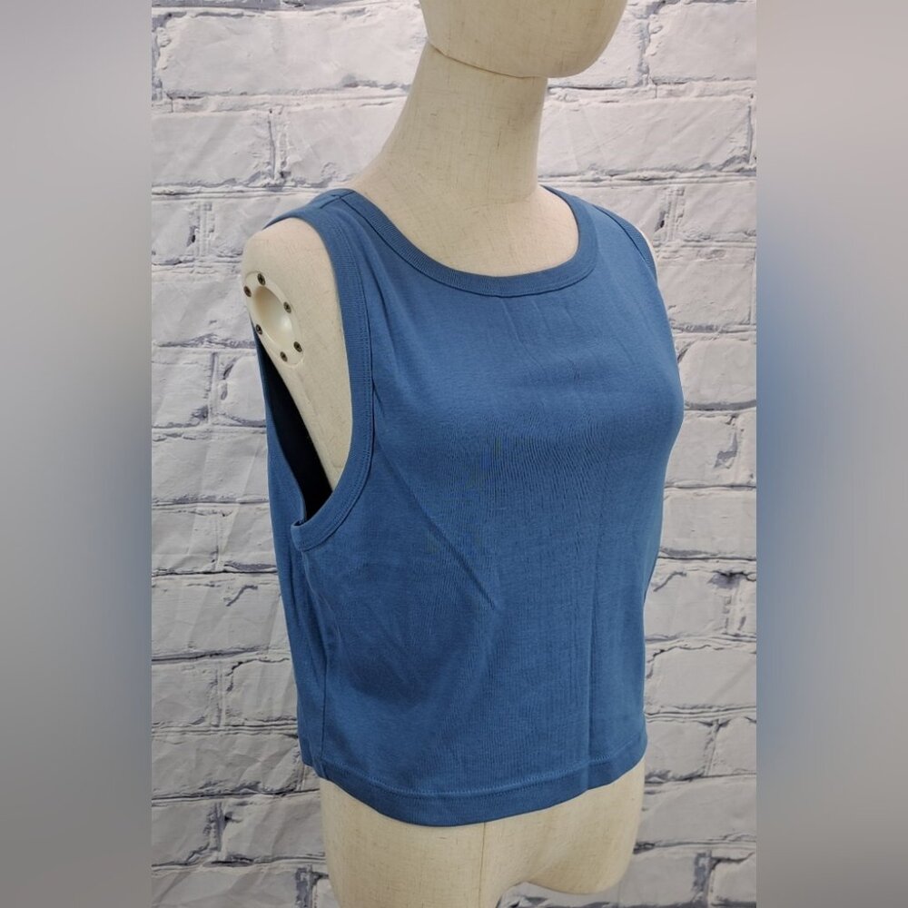 NWT Vintage 90s Cotton Ginny Women's Denim Blue Tank Top Size Large